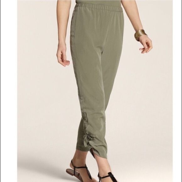 Chico's Pants - Chico's Cinched Utility‎ Pants Pull-On Casual Lightweight Army Green S